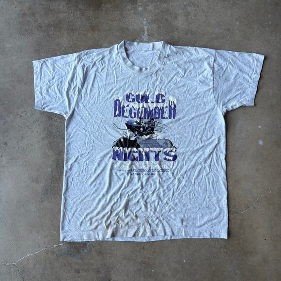 VINTAGE 90S SNOWMOBILE OREGON T-SHIRT GRAPHIC SNOW WINTER SINGLE STITCH MENS XL - Picture 1 of 5